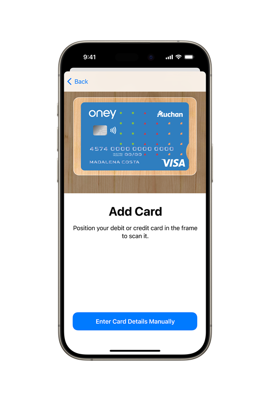 Como adicionar o Cartão Oney Auchan+ no Apple Pay